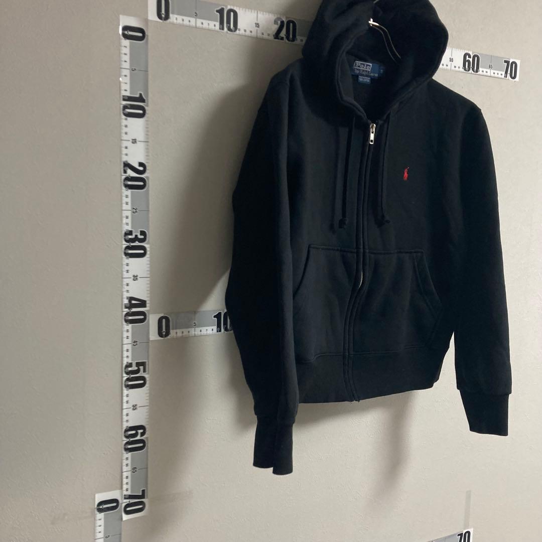 ジップアップ ポロ ラルフローレン RALPH LAUREN パーカー 黒 S