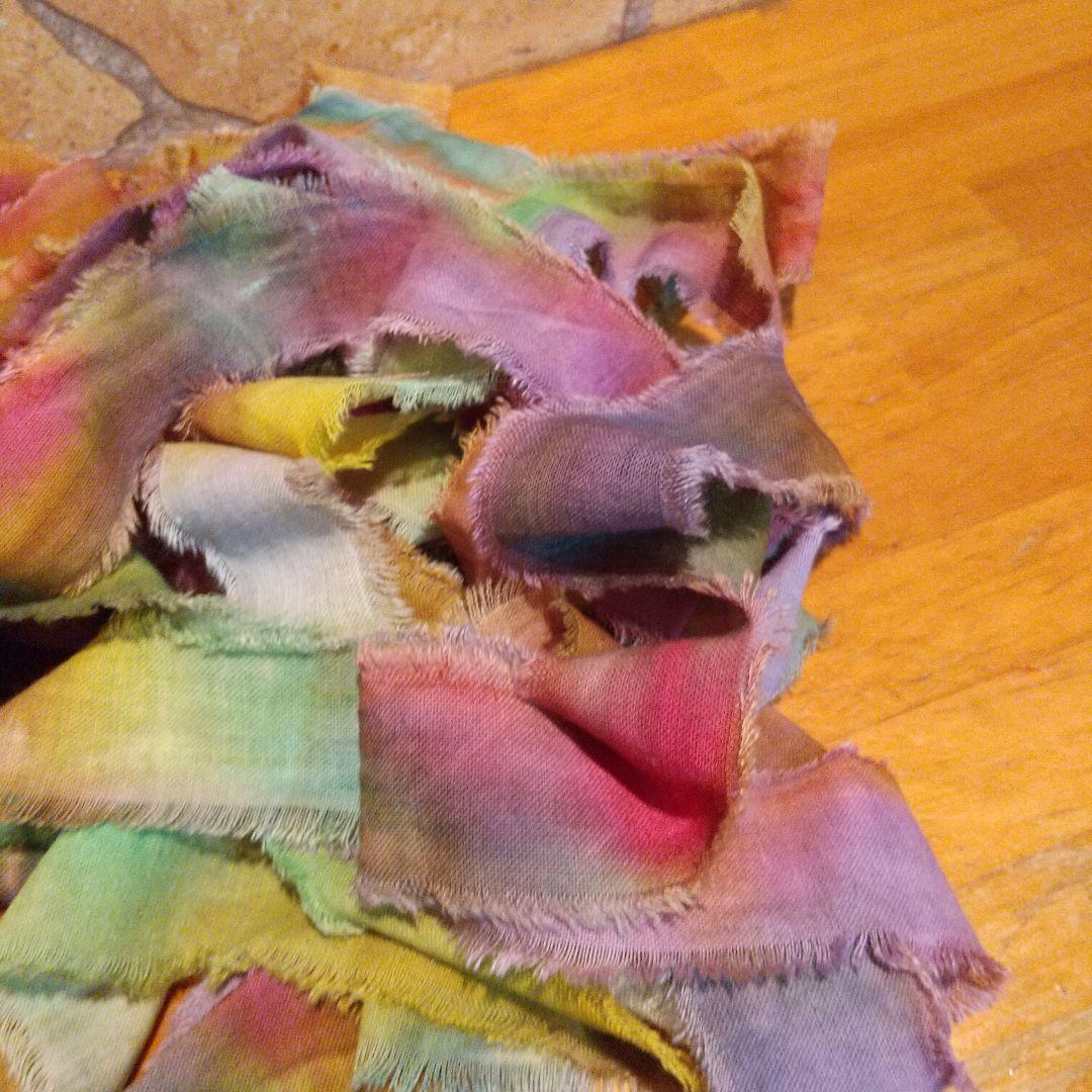 ②❣️蘭❣️。37ジャンクジャーナル素材。フリンジ加工裂き布リボン