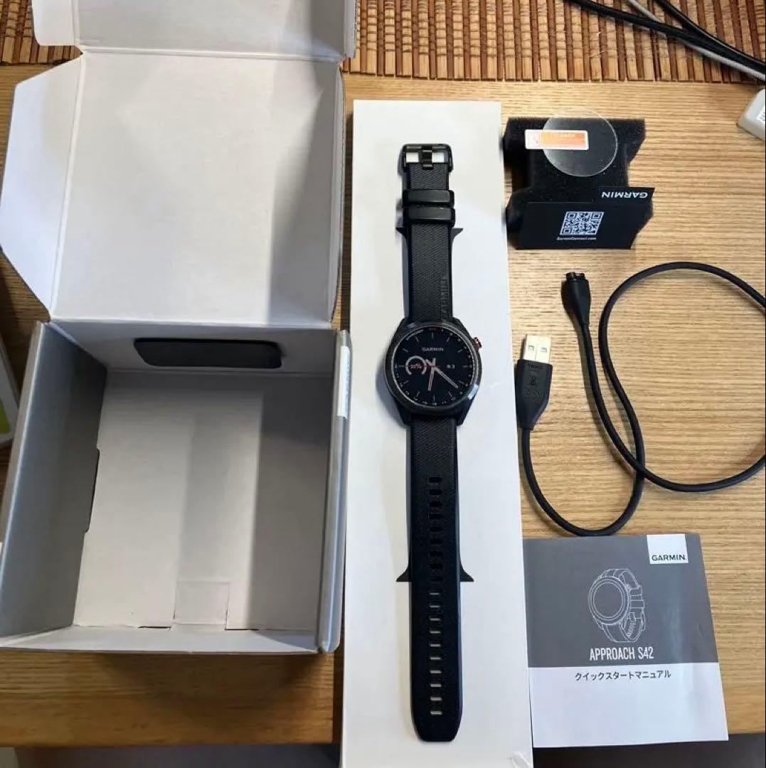 美品GARMIN スマートウォッチ APPROACH S42 ブラック S70