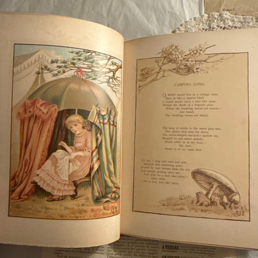 1894年アンティーク美しい挿絵ヴィクトリアン洋書　絵本ジャンクジャーナル古書