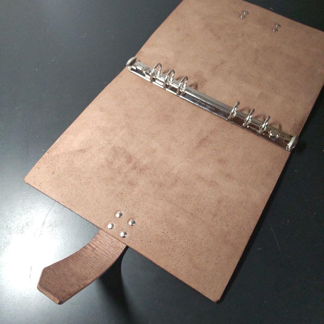 一枚革国産サドルレザー手帳　A5サイズブラウン訳有