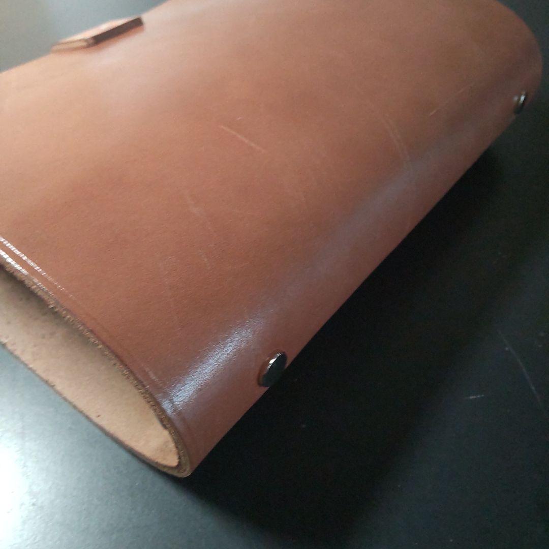 一枚革国産サドルレザー手帳　A5サイズブラウン訳有