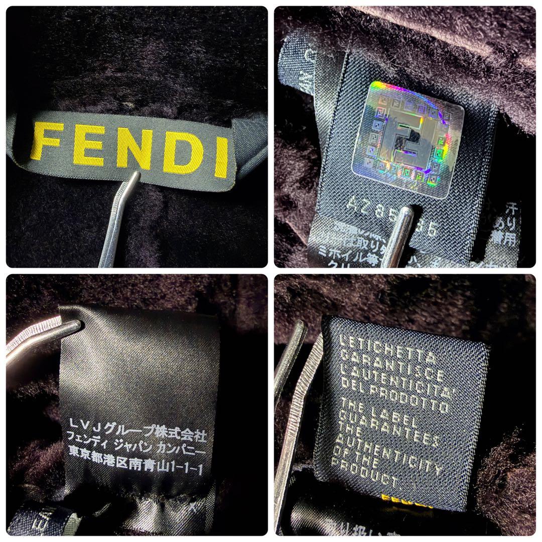美品■FENDI ムートンコート　羊革　ブラウン　46