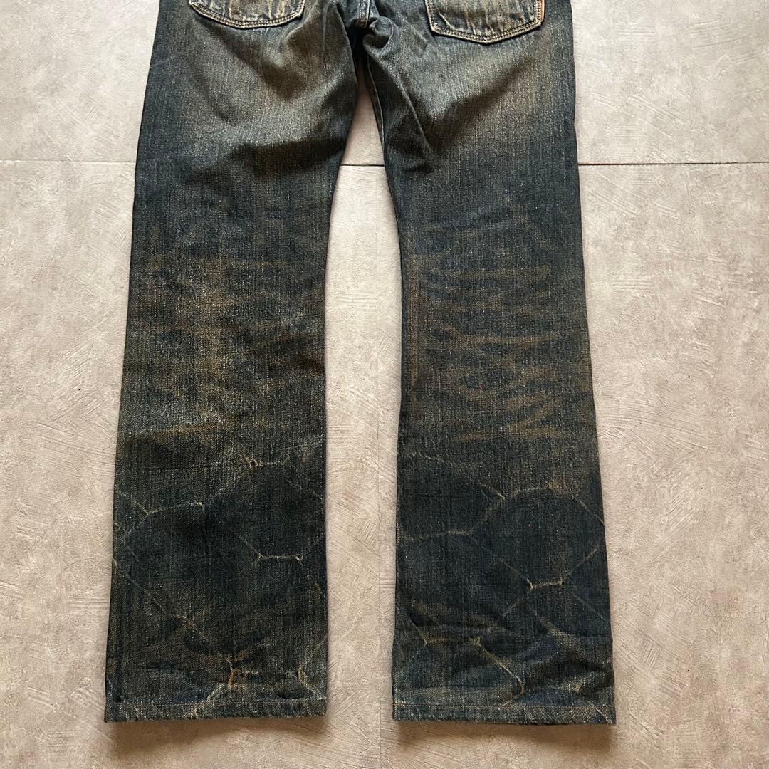 パンツ big john grunge fade damage denim pants