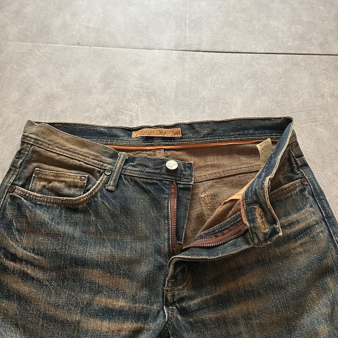 パンツ big john grunge fade damage denim pants