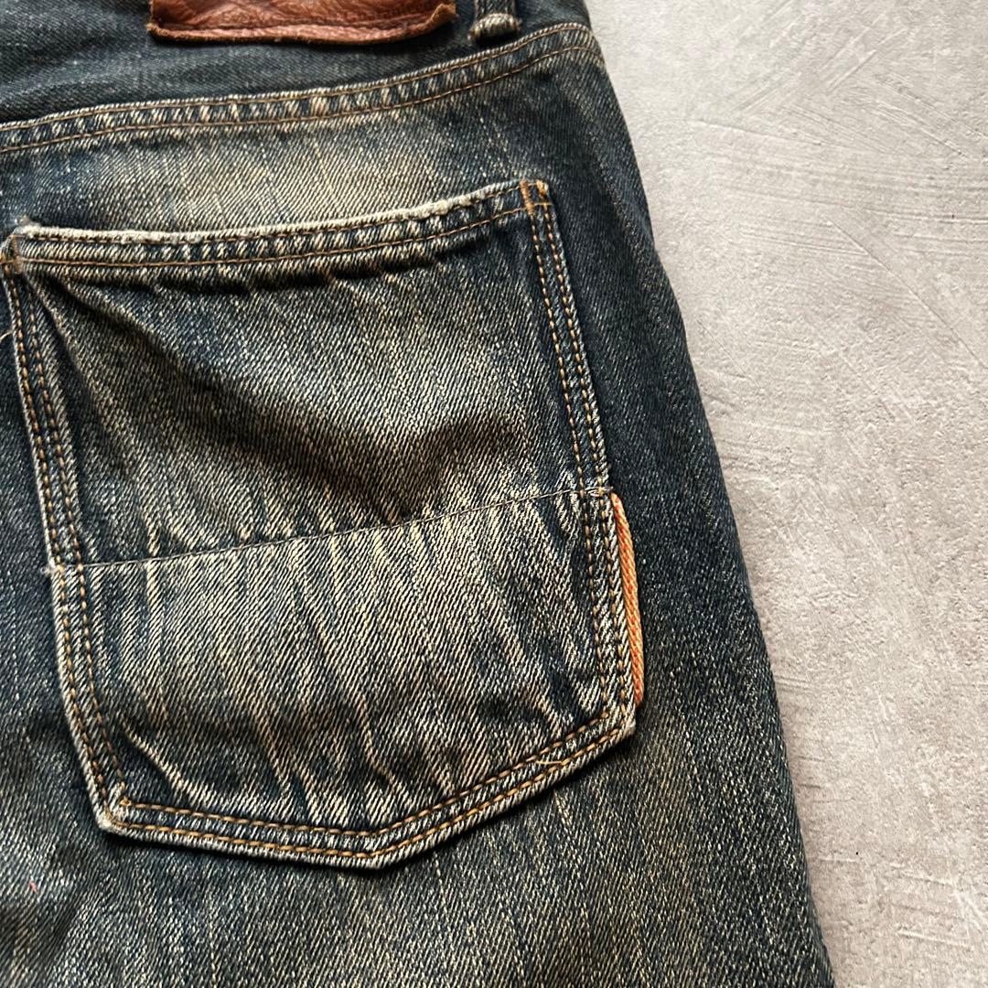 パンツ big john grunge fade damage denim pants