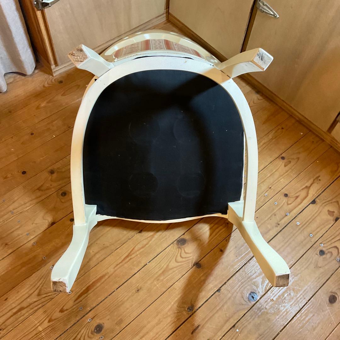 アンティーク調 ダイニングチェア 椅子 木製 ファブリック 猫脚 ロココ 姫系