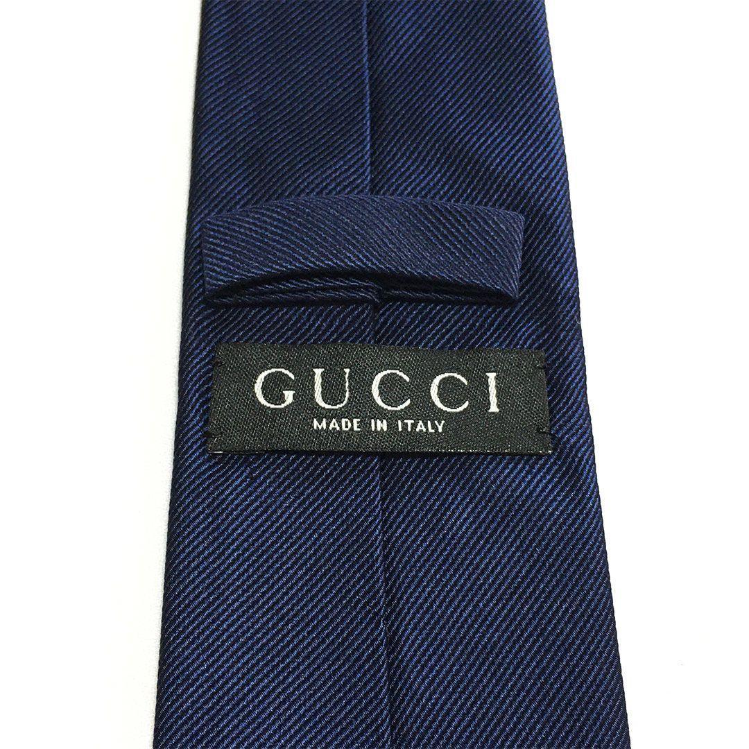未使用級 グッチ GUCCI ネクタイ シルク ネイビー 蜂 Bee ハチ