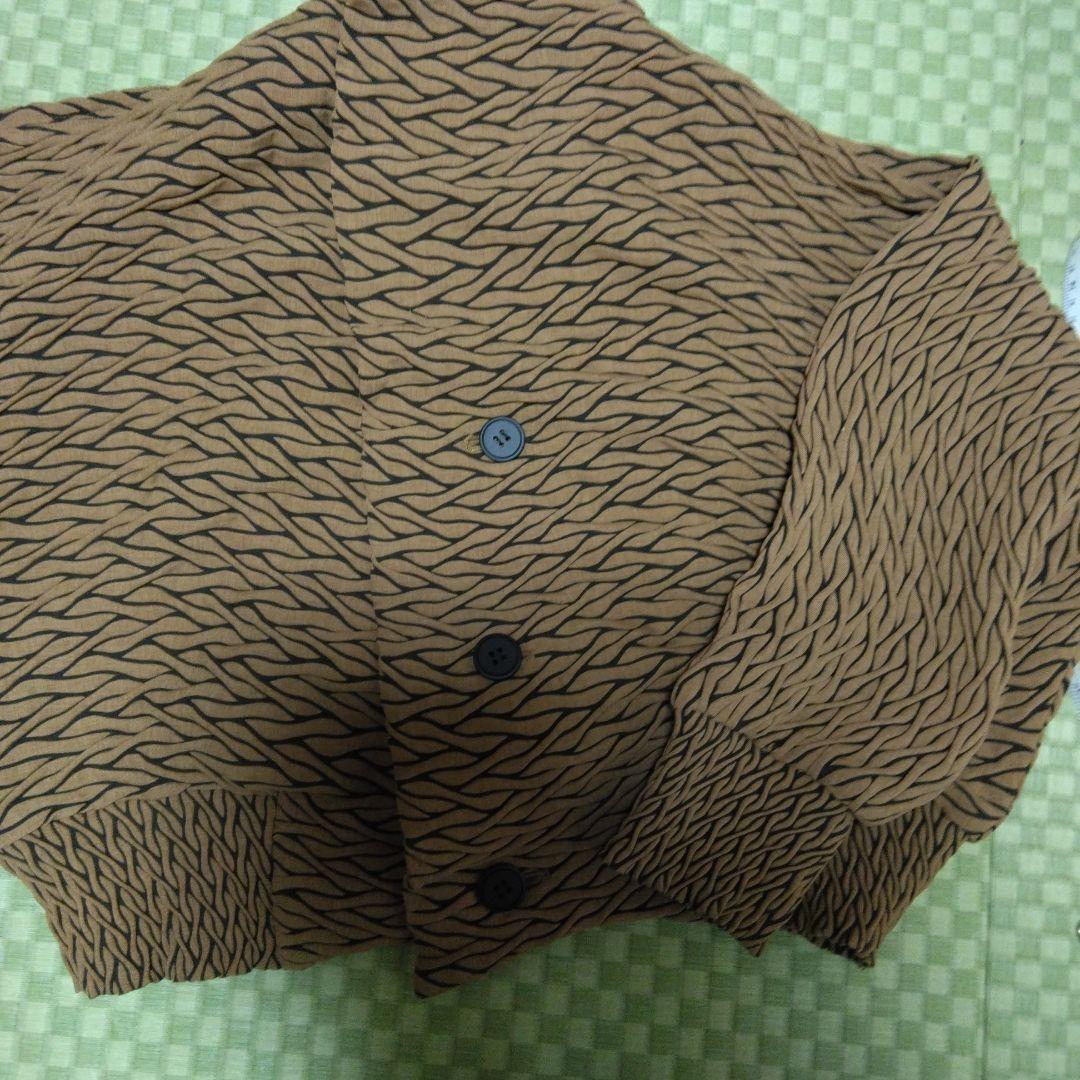 イッセイミヤケ ブラウン 波状テクスチャー ジャケット