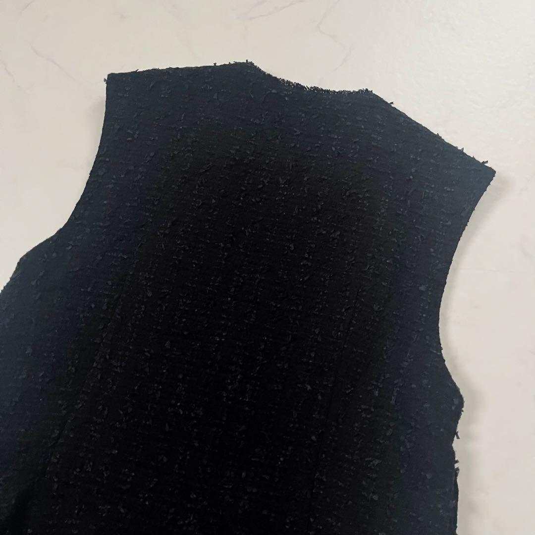 ソーノ　ビッグパールツイードジレ　ペプラム　ネイビー　01サイズ　セレモニー