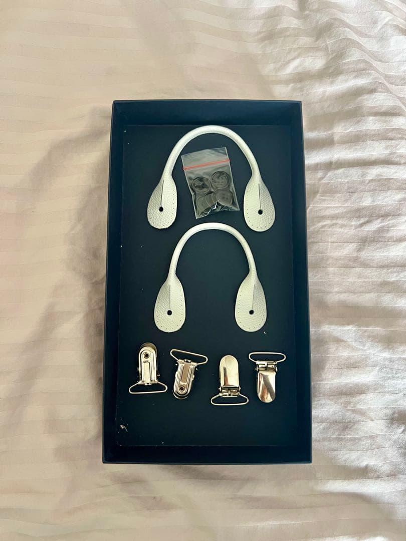 【ルー様】ネイビー×ホワイト　サスペンダー　イタリア製