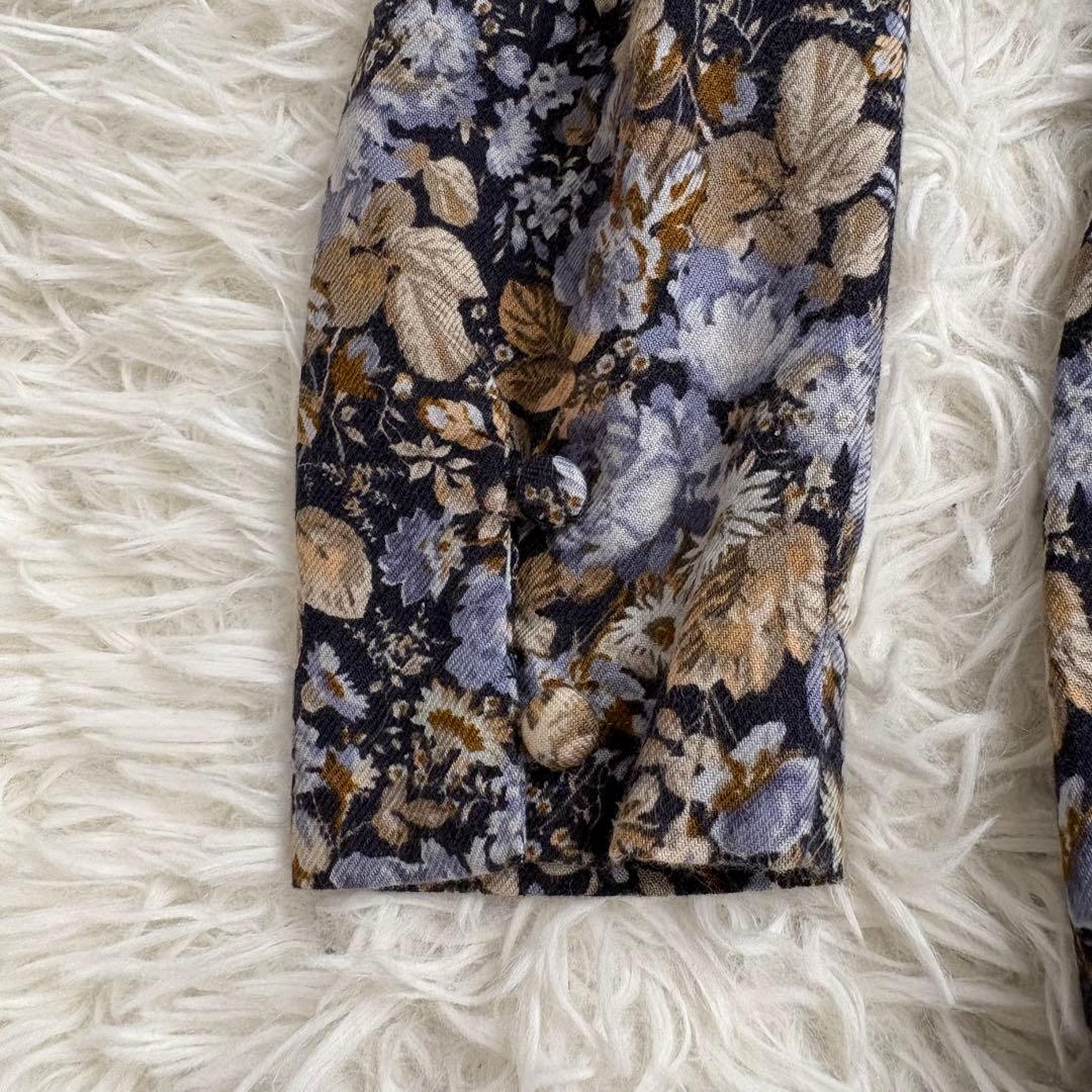 美品　ローラアシュレイ　花　ギャザー　スクエアネック　マキシ　ワンピース　ベルト