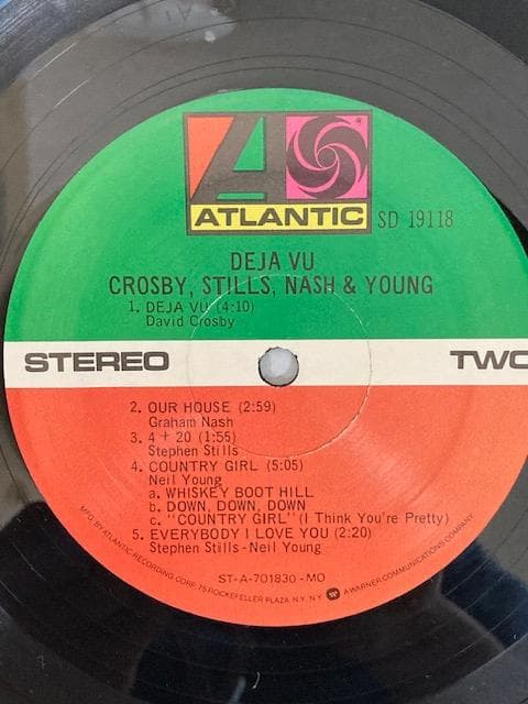 レコード　LP　デジャ・ヴ　クロスビー・スティルス・ナッシュ&ヤング