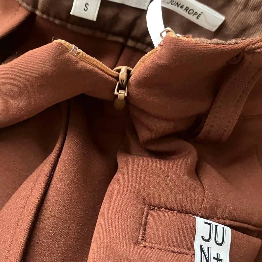 ジュンロペ Jun&rope ダンボールニット フレアスカート ブラウン ゴルフ