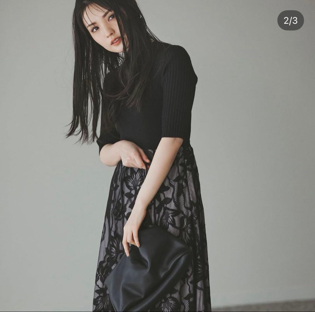 美品　Rirandture レースドッキングワンピース　サイズ2