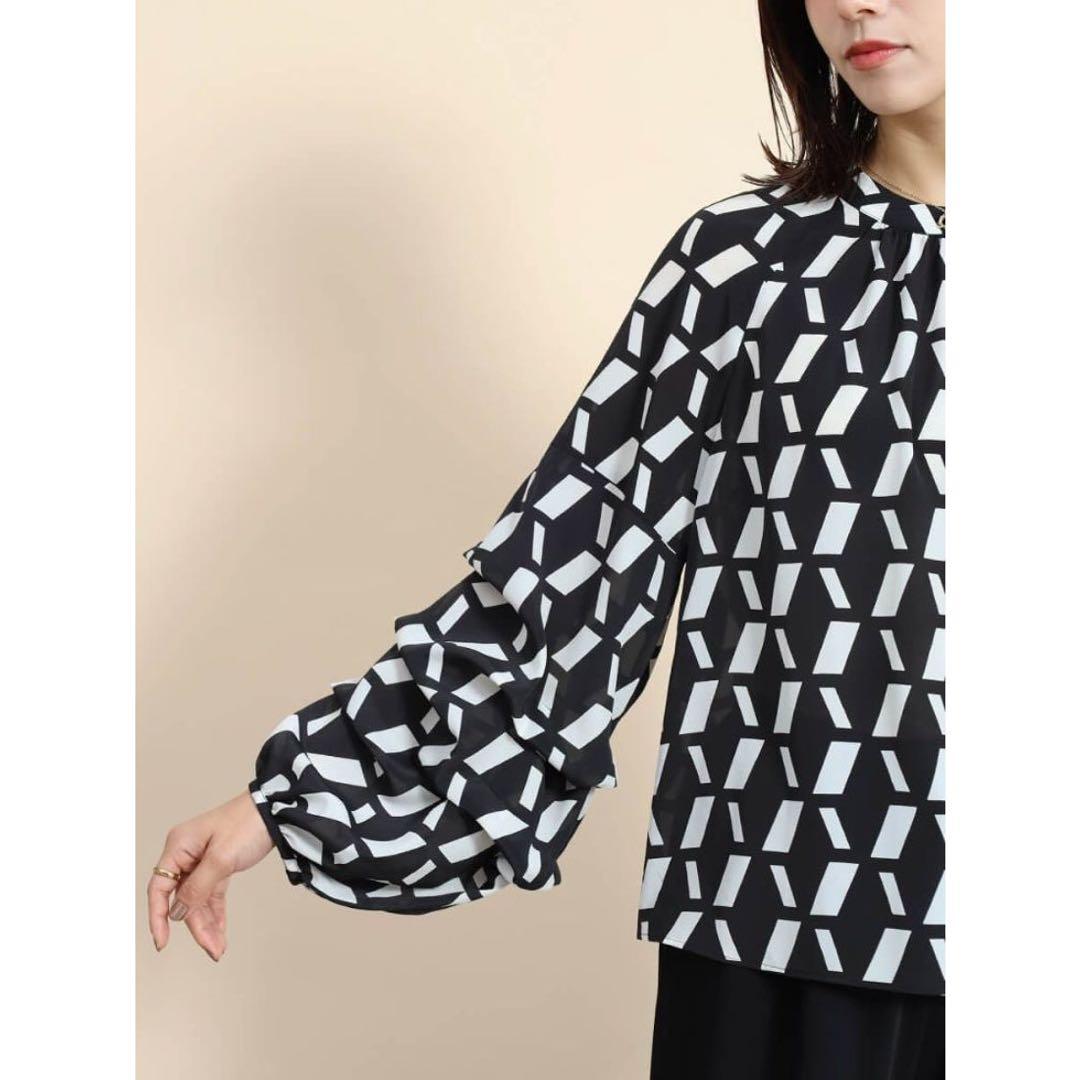 ヤマダヤ新品　FENNEL ジオメトリックボリュームスリーブブラウス