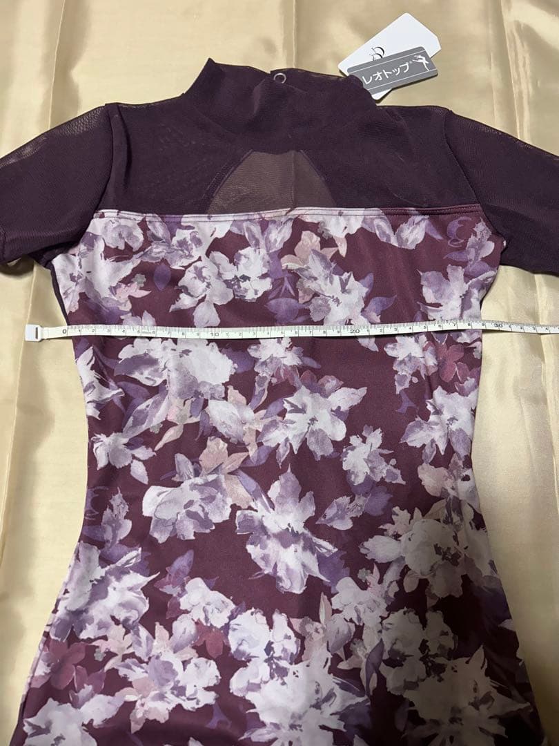 ドゥッシュドゥッスウ バレエ　レオトップ　大人用Ｍサイズ（花柄　プラム）