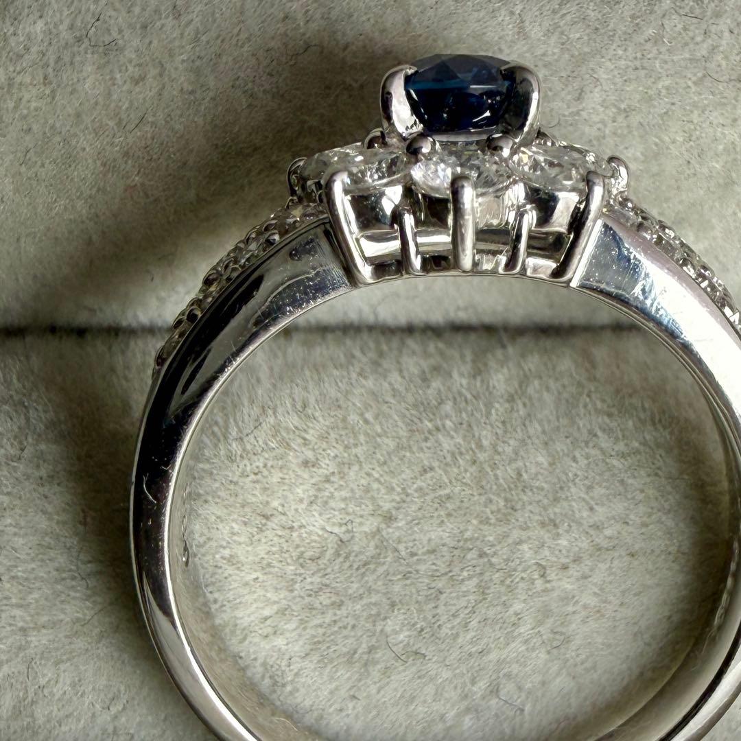 プラチナ サファイア ダイヤモンド リング 12号