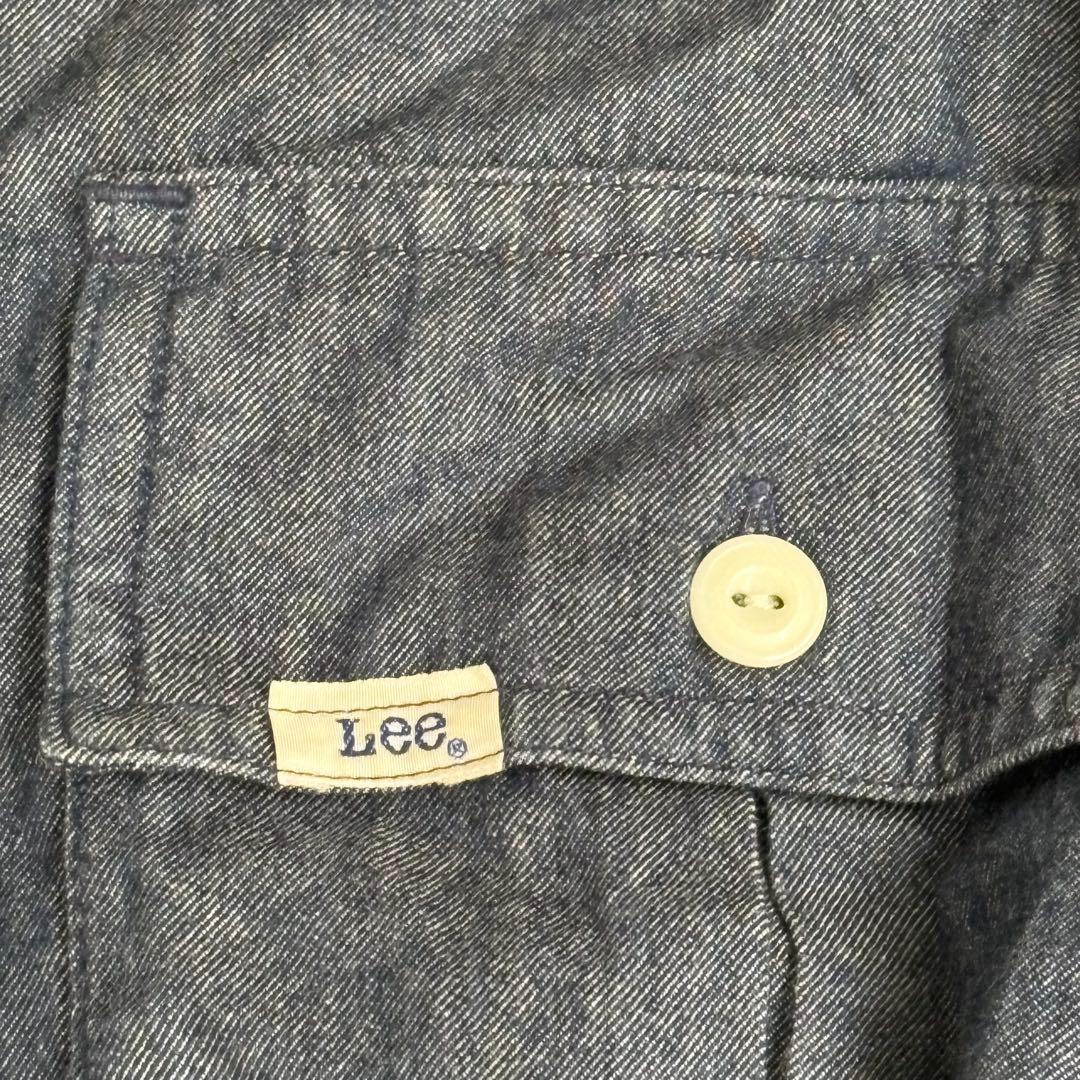 Lee デニム　シャツワンピース　ロング　ベルト　バンドカラー　ギャザー