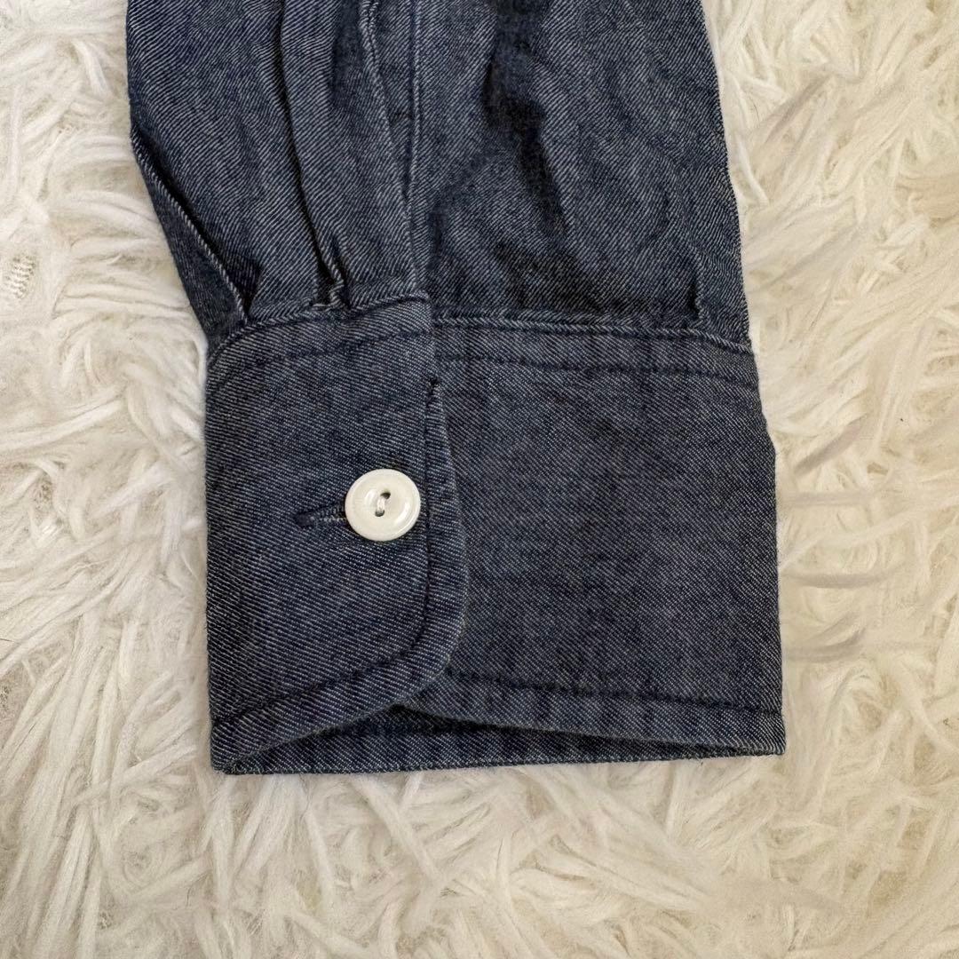 Lee デニム　シャツワンピース　ロング　ベルト　バンドカラー　ギャザー