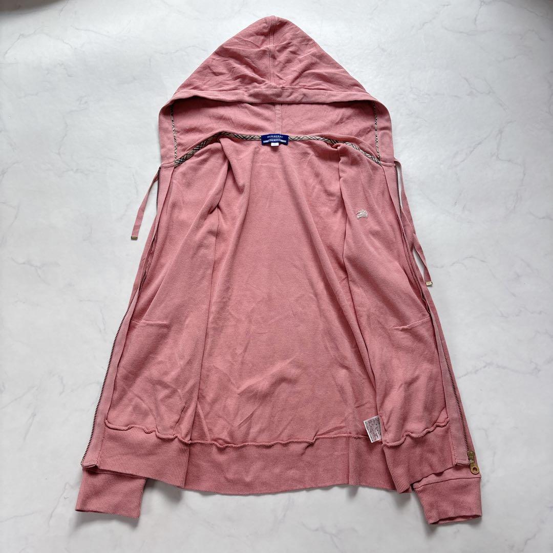 バーバリーブルーレーベル　コットンパーカー　ノバチェック　ピンク　38