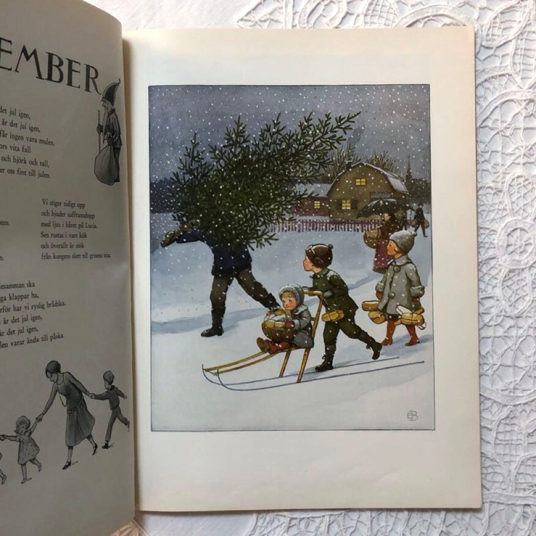 RY142 洋書古書 北欧ヴィンテージ ☆ エルサベスコフ 1年の物語