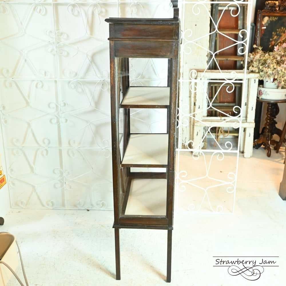 L3705-248 英国アンティーク ガラスケース 飾り棚 オーク 食器棚