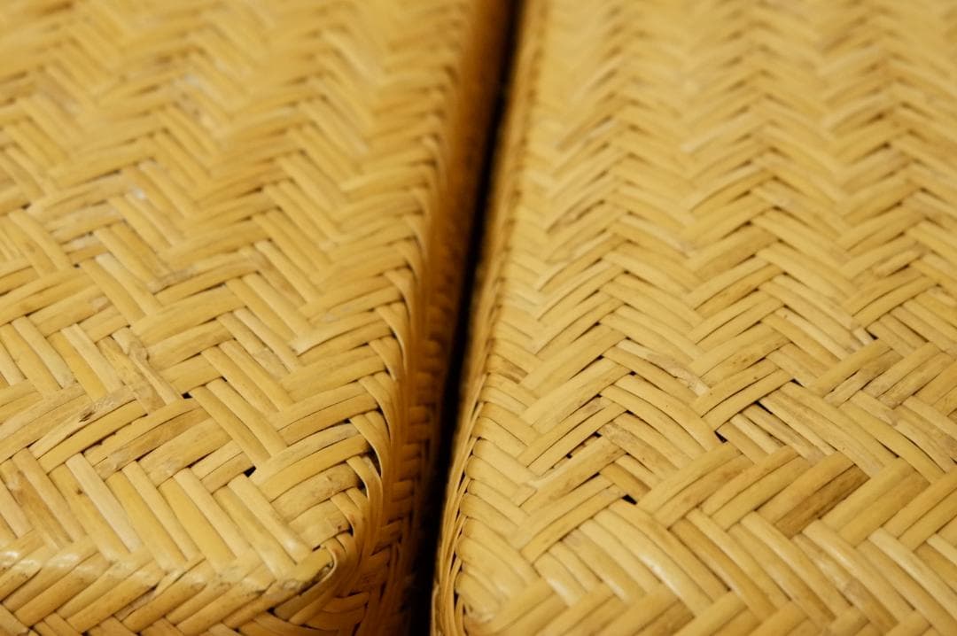 古い行李　竹籠　収納籠　レトロ　時代物　9-84