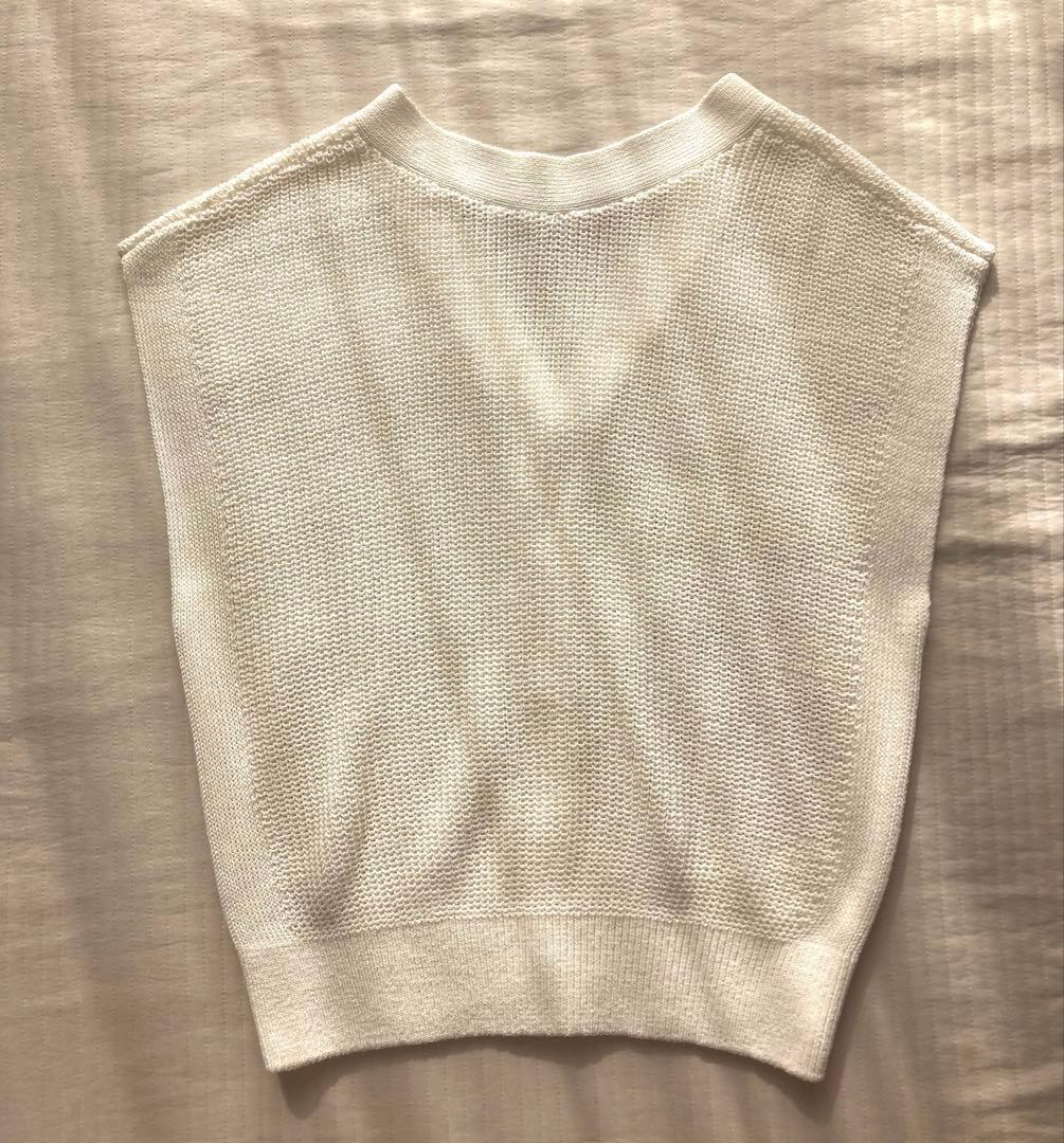 美品 NOBLE ノーブル ペーパーヤーン 2WAYベスト ホワイト