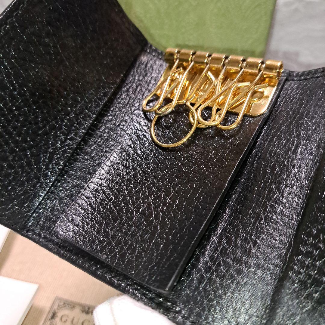 ✨️超美品 ✨️GUCCI グッチ マーモント　キーケース黒　箱&保存袋付き