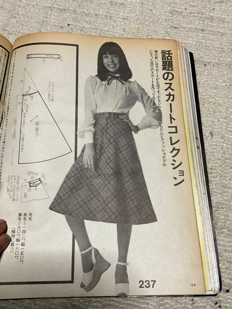 1974年／若い女性4月号・講談社。表紙モデル／越中サリー【昭和のファッション】