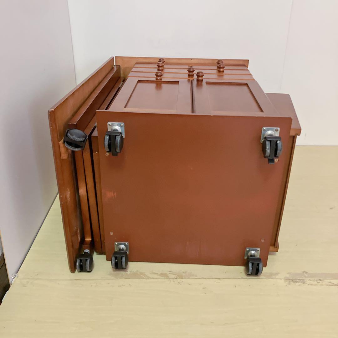 キャスター付き　木製　バタフライテーブル　バタフライワゴン　電源コード付き