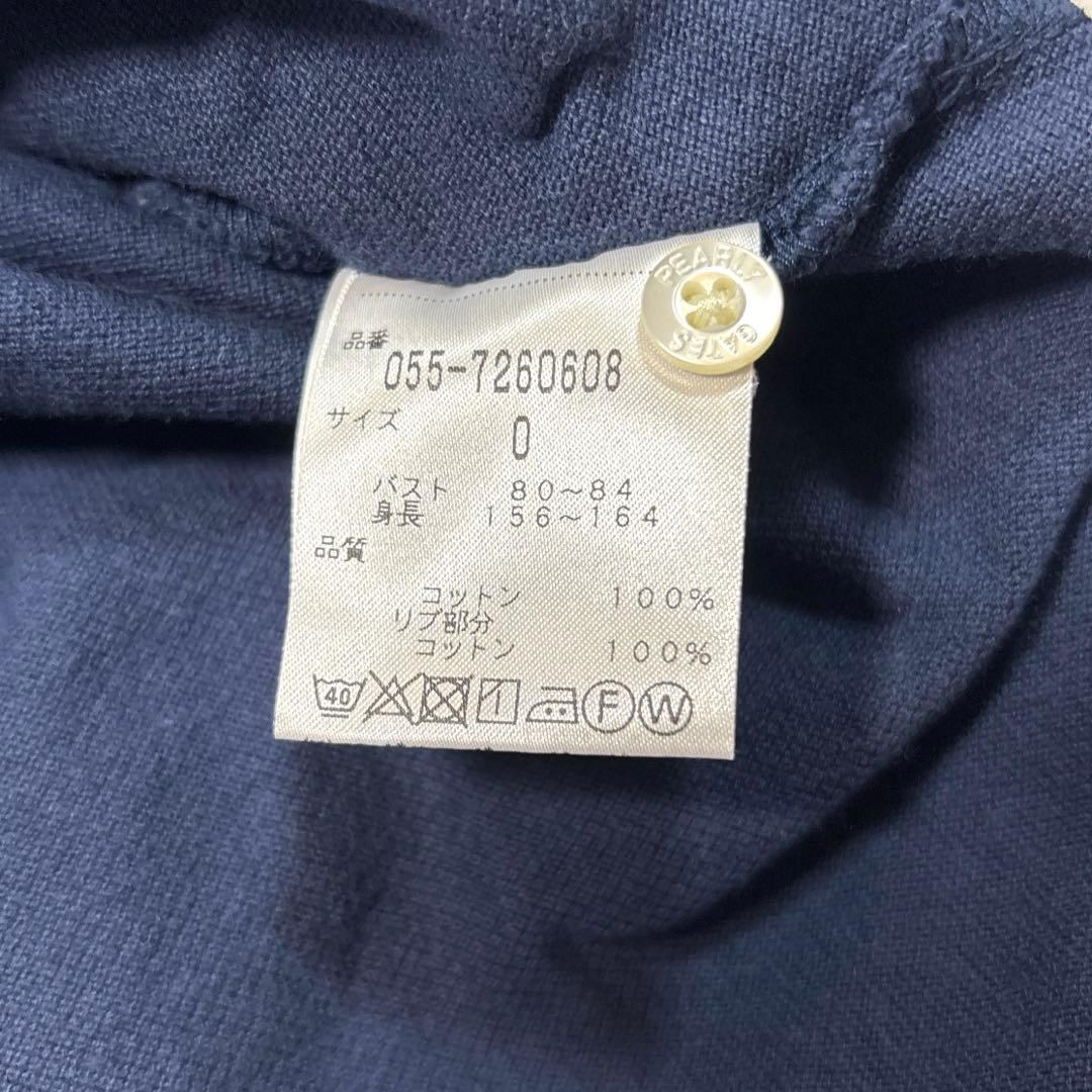 パーリーゲイツ　0/S ノースリーブポロシャツ　ネイビー　刺繍　ニコちゃん