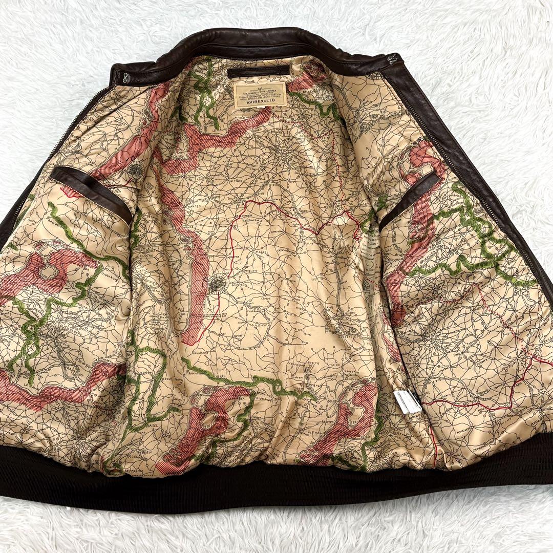 美品 近年モデル アヴィレックス A-2 ピンナップガールプリント ラムレザー