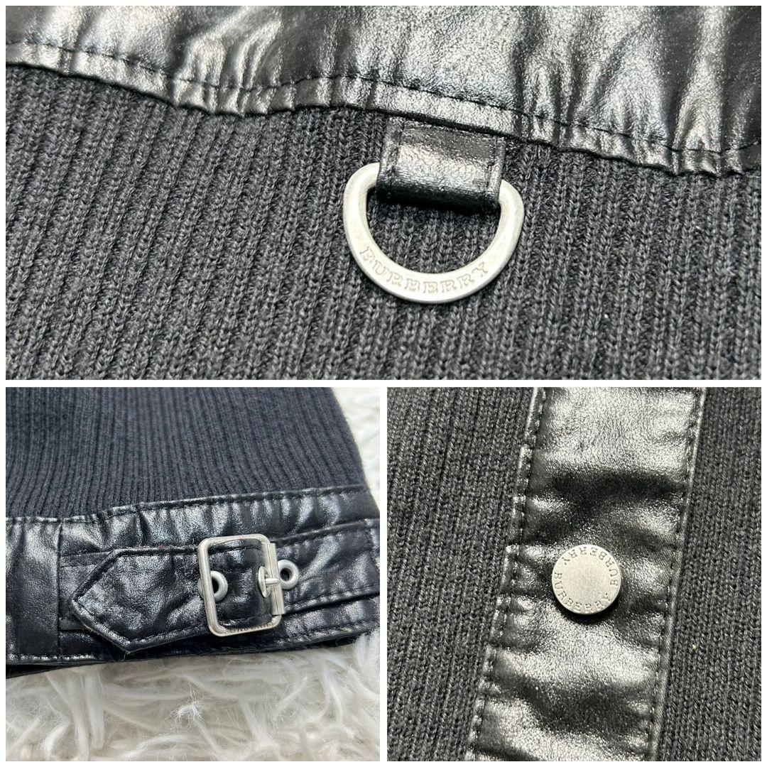 【美品】バーバリーロンドン ニットジャケット ノバチェック ブラック 160