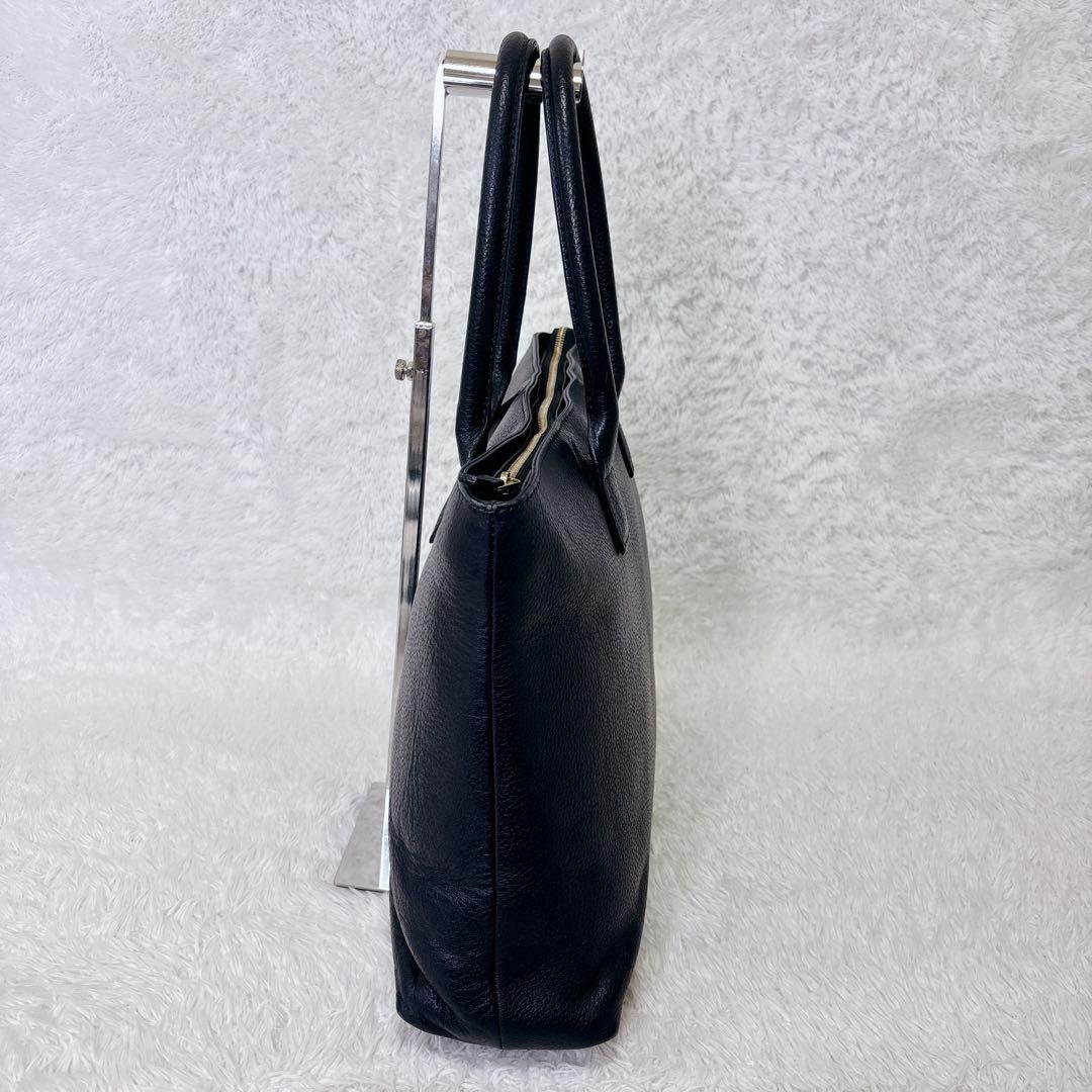 美品　ハッシュタグ　トートバッグ　シボ革　A4 自立　ダークネイビー　肩かけ