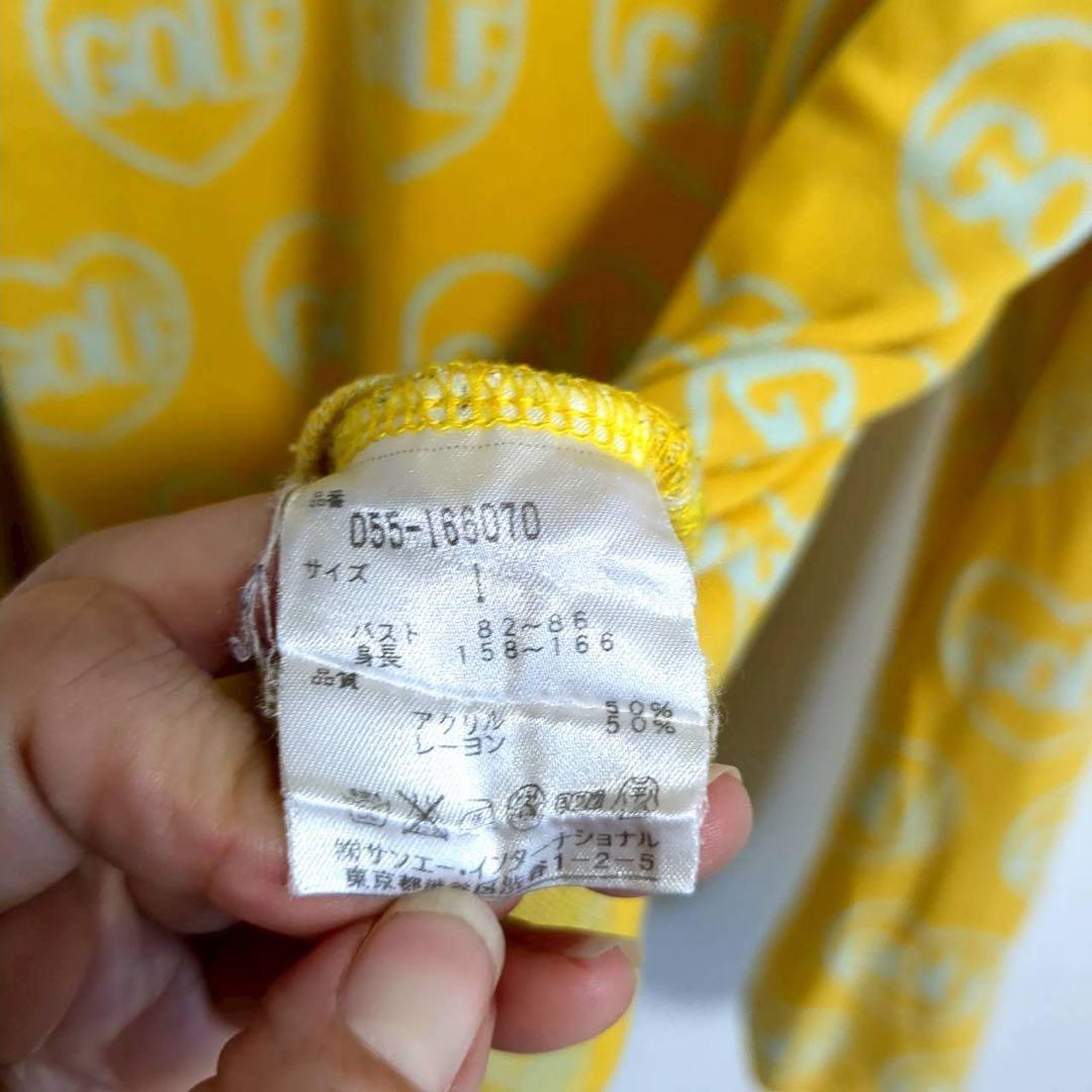 50017 パーリーゲイツ ハートGOLFロゴ総柄 ゴルフウェア 黄色 S 春