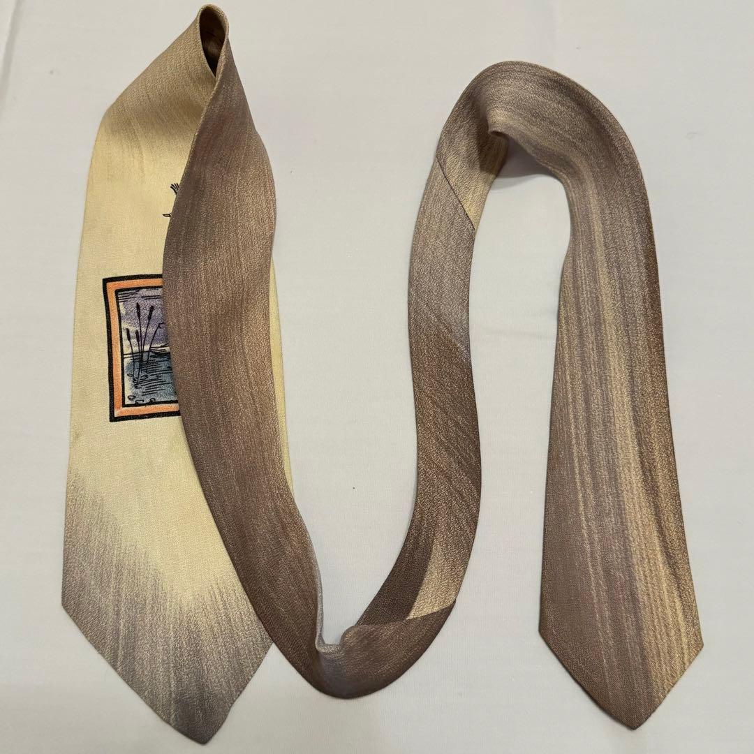 ネクタイnecktieハンドペイント50s紳士服スーツ古着ビンテージブランド鳥