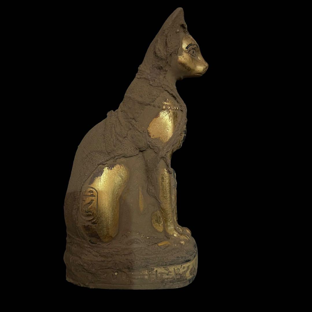 古代エジプト バステト女神 猫像 スカラベ ヒエログリフ 石風オブジェ 置物