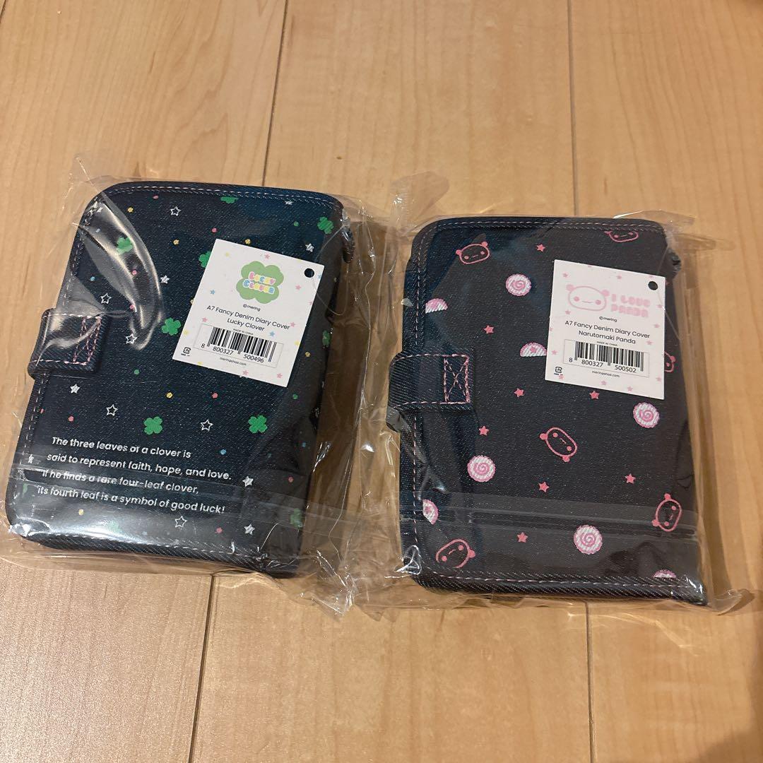 メリング　デニム　シール帳　パンダ　クローバー　新品　バインダー