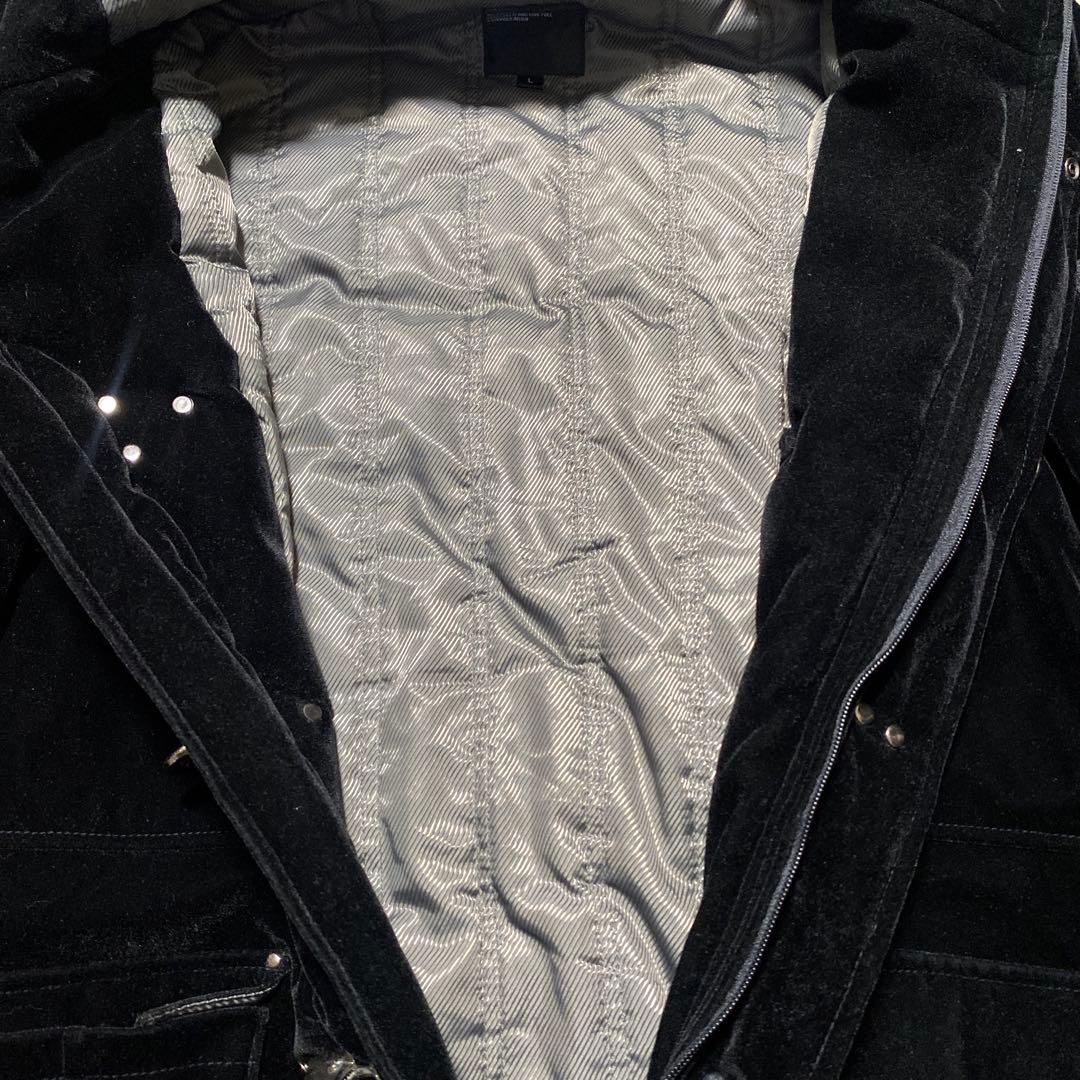 ジャケット・アウター Y2K Black velour fur long coat fireman