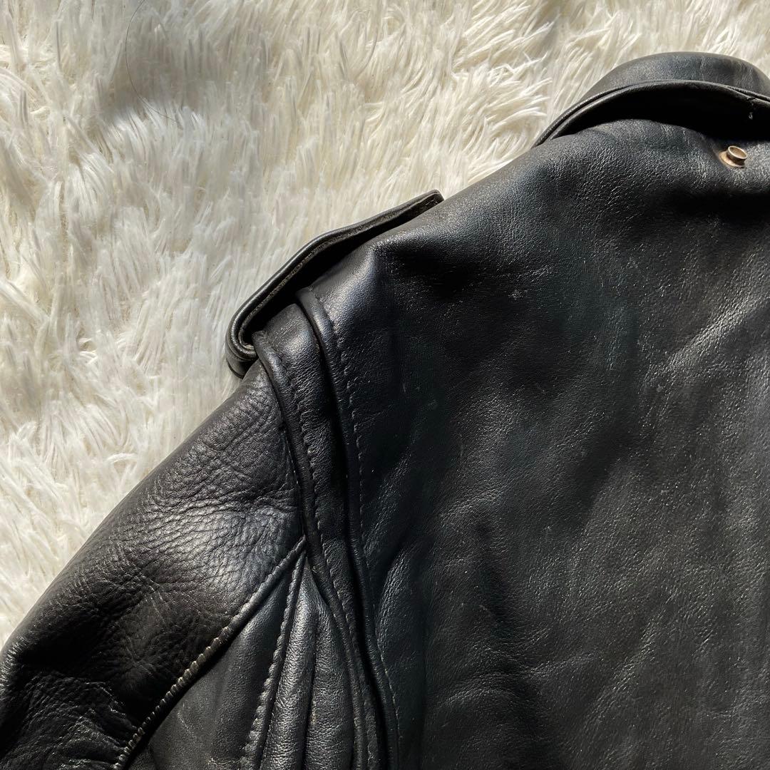 米国製✨schott 618 レザージャケット　ダブルライダース 46 ブラック