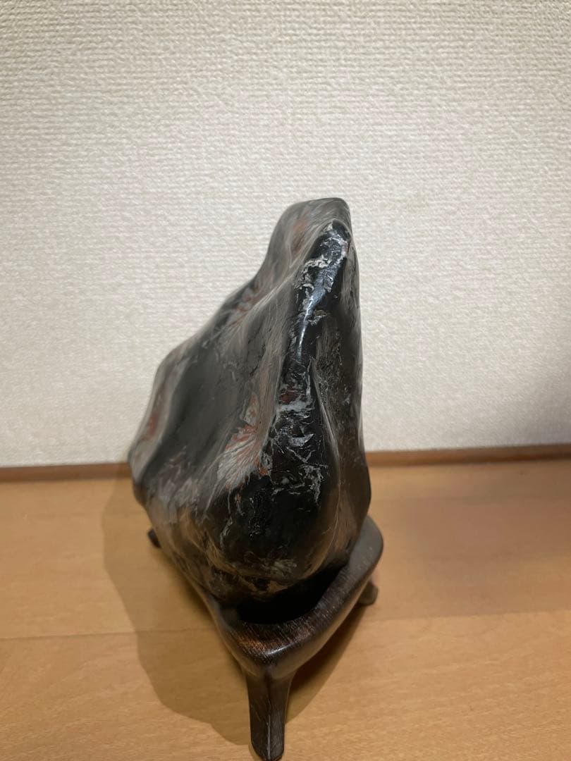 鑑賞石　菊花石　台座付き