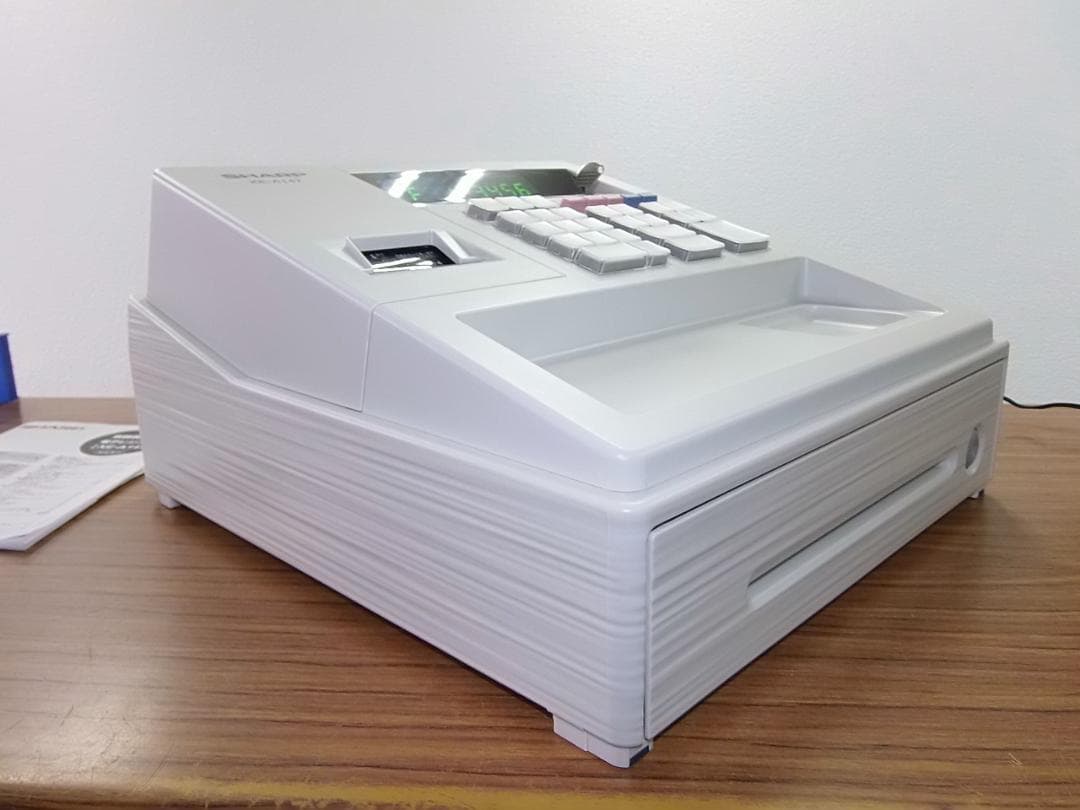 美品設定無料横型領収証シャープ８部門インボイスレジスターXE-A147　0329