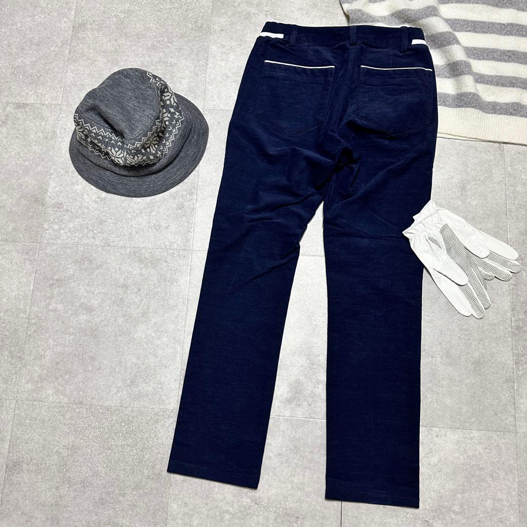 キャロウェイ ゴルフパンツ 厚手 起毛 ロゴ入 秋冬 紺 小さいサイズXS