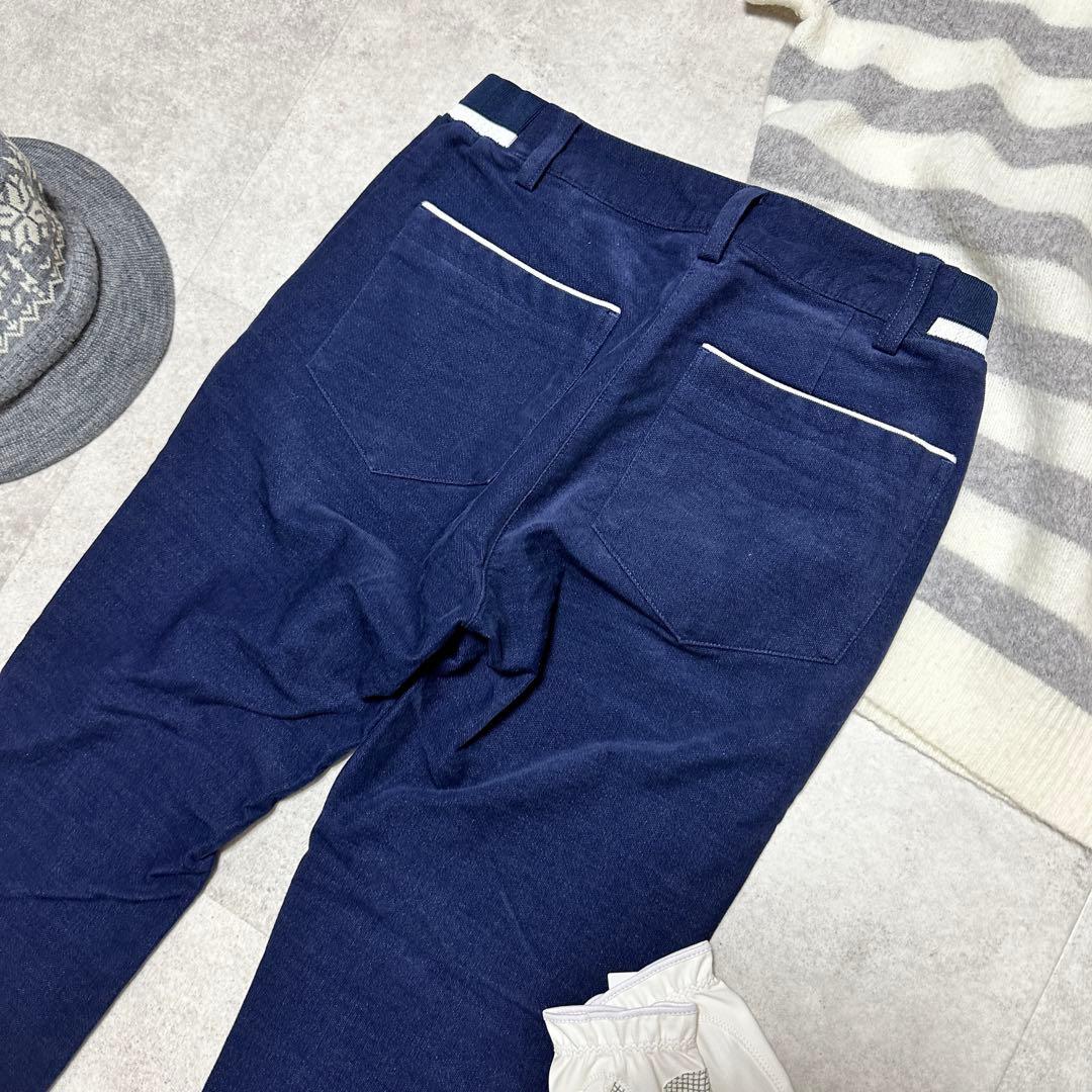 キャロウェイ ゴルフパンツ 厚手 起毛 ロゴ入 秋冬 紺 小さいサイズXS