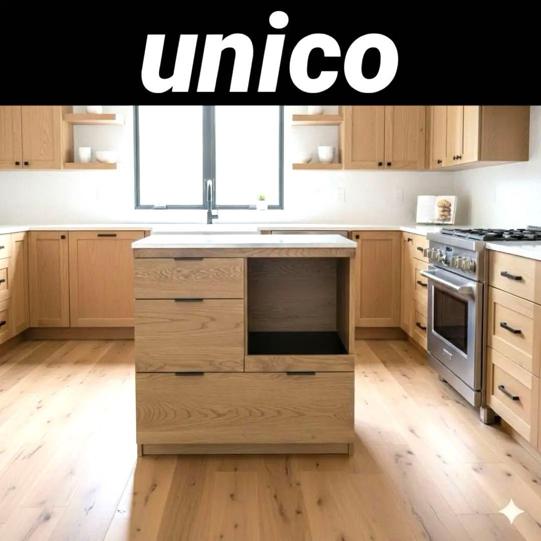 【unico】キッチンボード◇ ADDAY◆ステンレス天板◇レンジ台