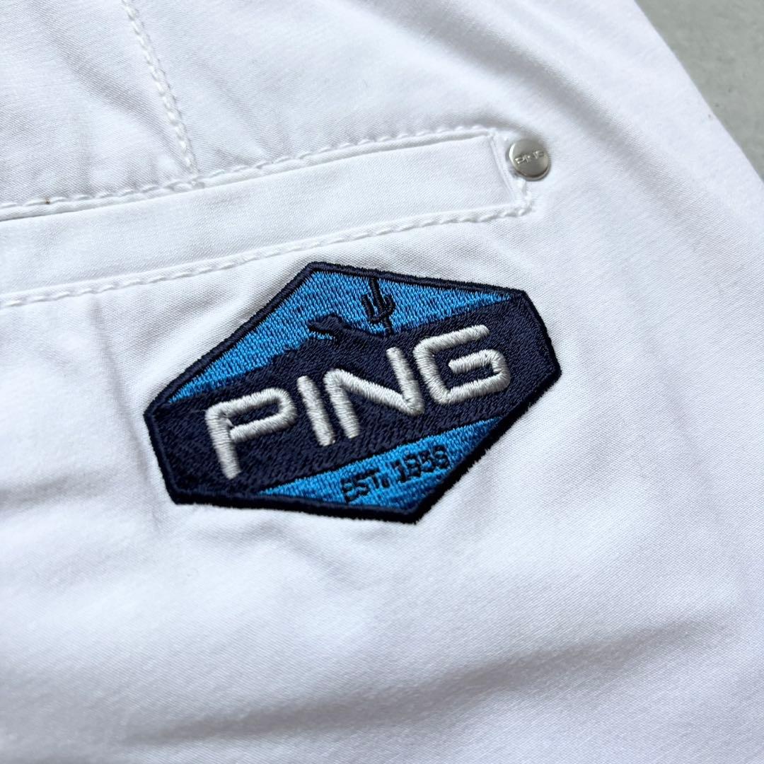 PING ピンアパレル ストレッチロングパンツ ロゴワッペン 3L 大きいサイズ