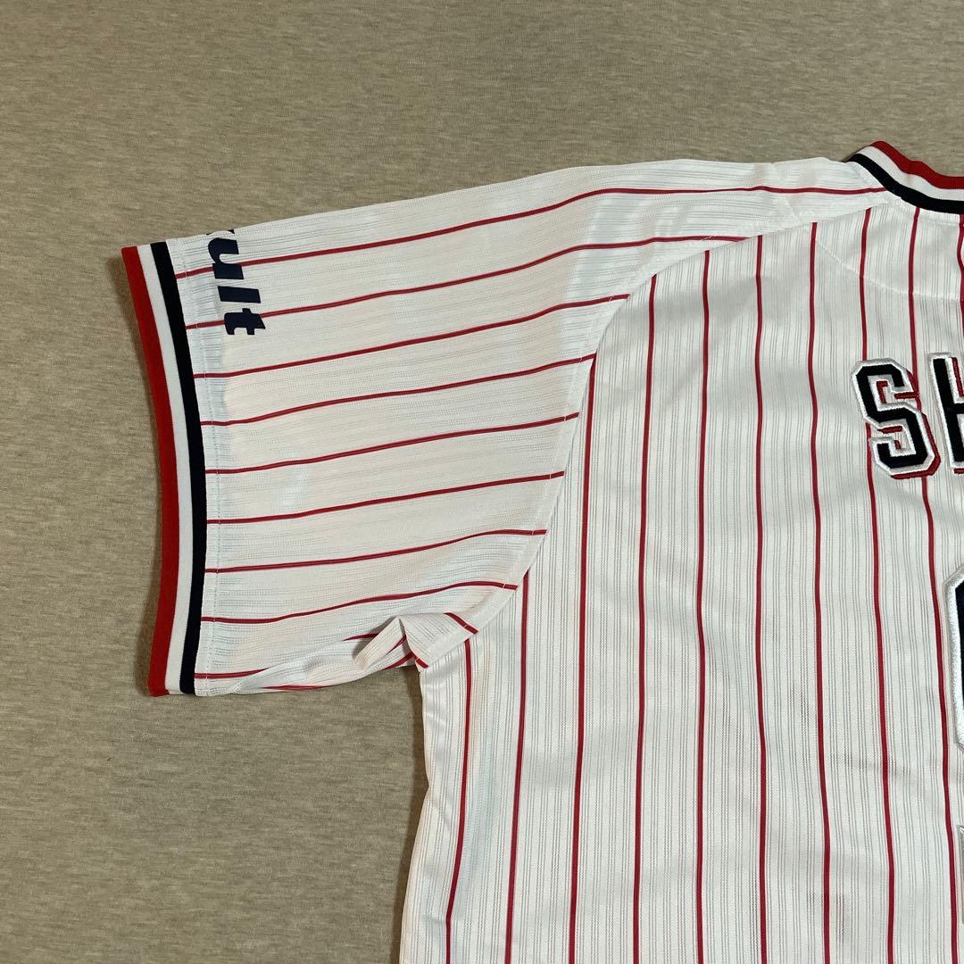 東京ヤクルトスワローズ レプリカユニフォーム 塩見 泰隆 9番ストライプＬホーム