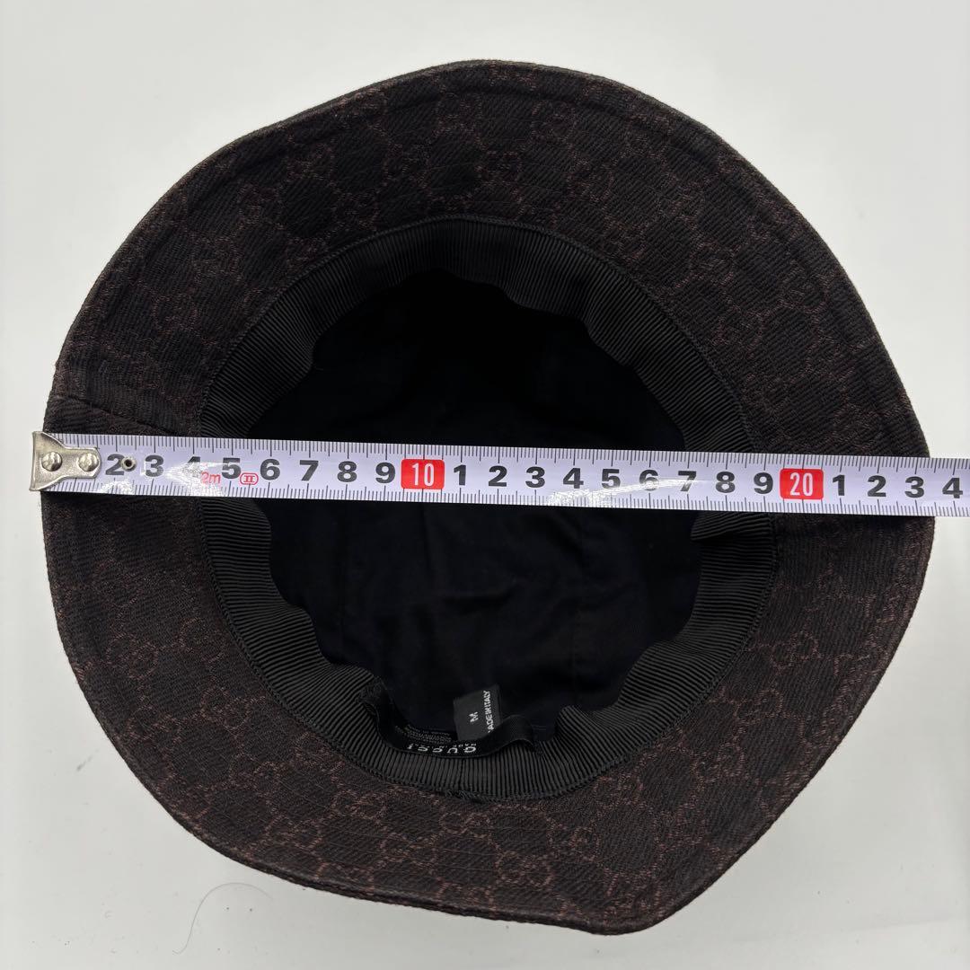 GUCCI グッチ GGキャンバス バケットハット 帽子 Mサイズ　ブラウン